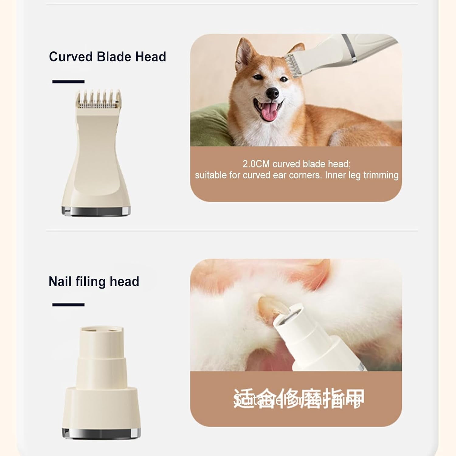 Dog Clippers for Grooming – 4-in-1 Quiet Electric USB Rechargeable Pet Grooming Kit with Grinder – Paw & Claw Trimming for Puppies, Dachshund & Small Breeds, Indoor Home Use