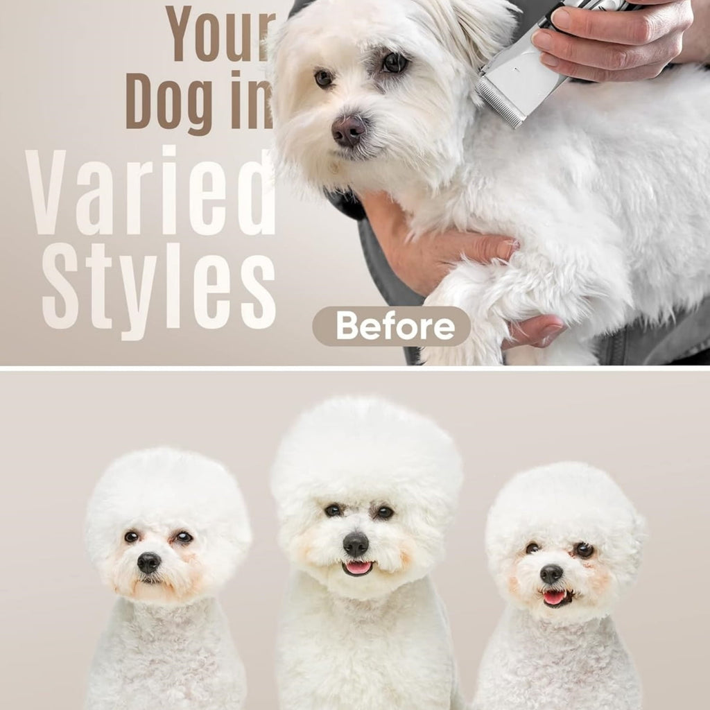 Dog Clippers Low Noise, 2-Speed Quiet Dog Grooming Kit Rechargeable Cordless Pet Hair Clipper Trimmer Shaver for Small and Large Dogs Cats Animals