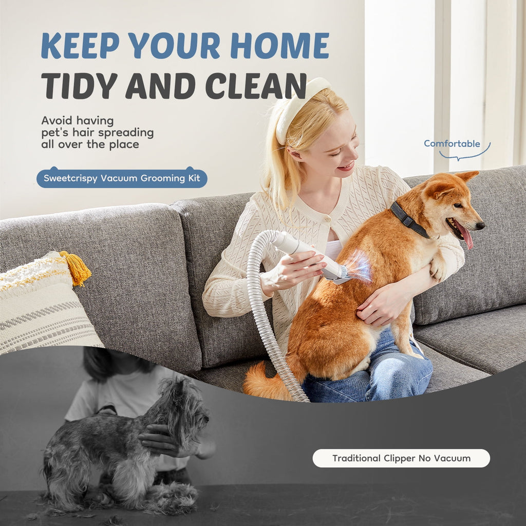 Nexuva 2.5L 5-in-1 Pet Brushing Kit - Electric Clippers, Grooming & Hair Vacuum for Dogs, Cats