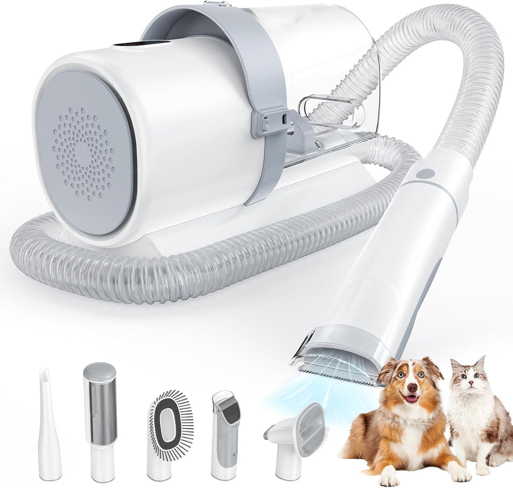 2.5L Cup Professional Pet Grooming Vacuum Kit, 3 Suction Modes and 5 Groomer Tools with Cordless Low Noise Dog Clippers for Cats, Other Animals Hair Trimmer