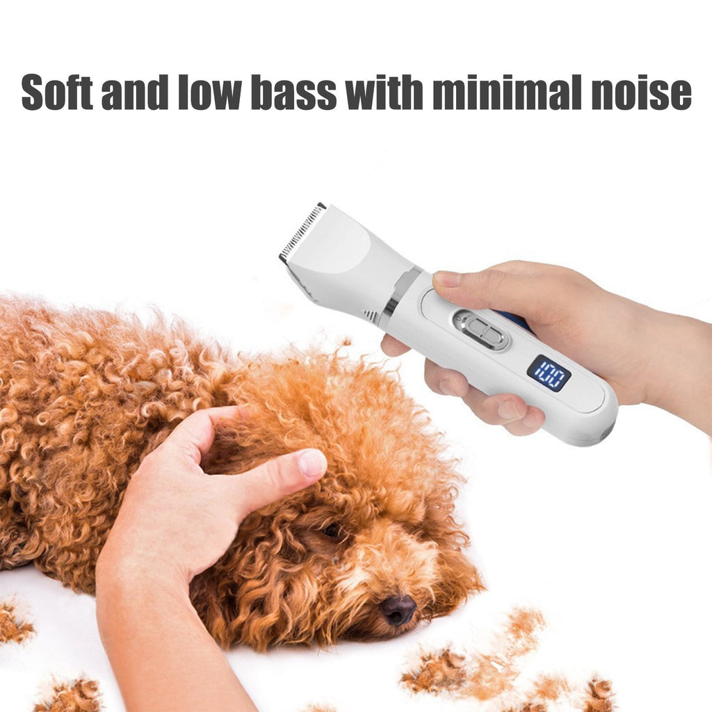 4-in-1 Pet Grooming Clipper, Low Noise USB Rechargeable Dog Cat Hair Trimmer, Washable Blade Nail Grinder Grooming Kit