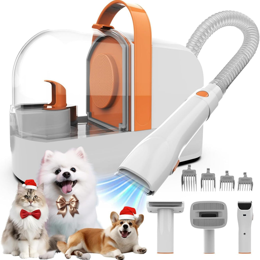 "Dog Grooming Vacuum, Dog Grooming Kit with Pet Clippers, 12,000Pa Pet Hair Vacuum for Dogs, Low Noise Home Cleaning Tool in 1, PG10 "