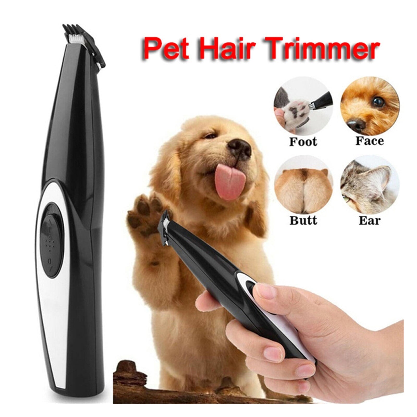 USB Rechargeable Pet Hair Trimmer for Dogs Cats Clipper Grooming Kit Cats Pets Foot Clipper Grooming ,Cordless Using