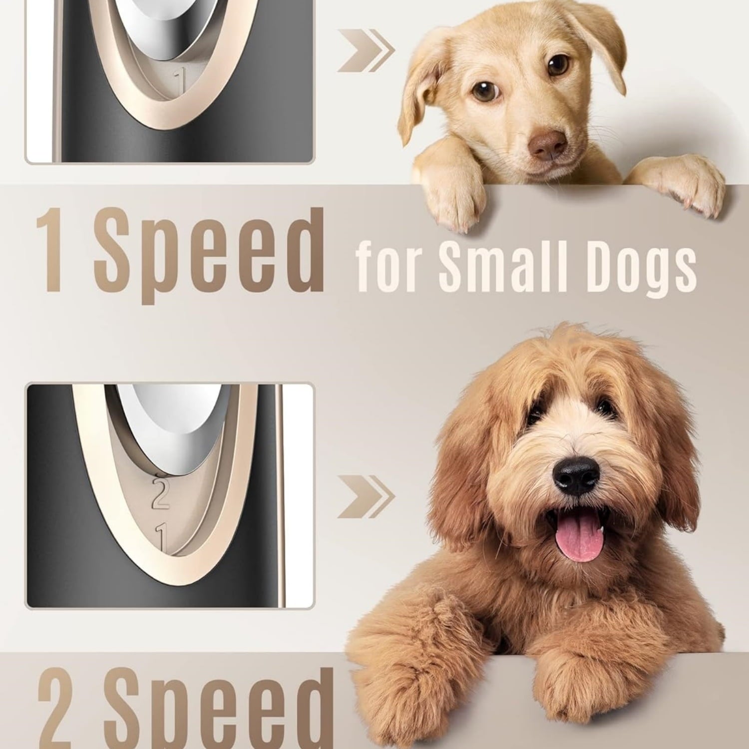 Dog Clippers Low Noise, 2-Speed Quiet Dog Grooming Kit Rechargeable Cordless Pet Hair Clipper Trimmer Shaver for Small and Large Dogs Cats Animals