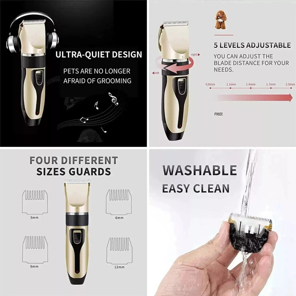 Rechargeable Cordless Dogs Cats Horse Grooming Clippers - Professional Pet Hair Clippers with Comb Guides for Dogs Cats Horses and Other House Animals Pet Grooming Kit