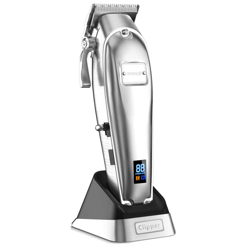Oneisall Professional Dog Grooming Clippers Kit, 2 Speed Heavy Duty Cordless Hair Shears Trimmers for Thick Heavy Coats,with Metal Blade for Dogs Cats Animals, All Metal Design Pet Clippers Electric