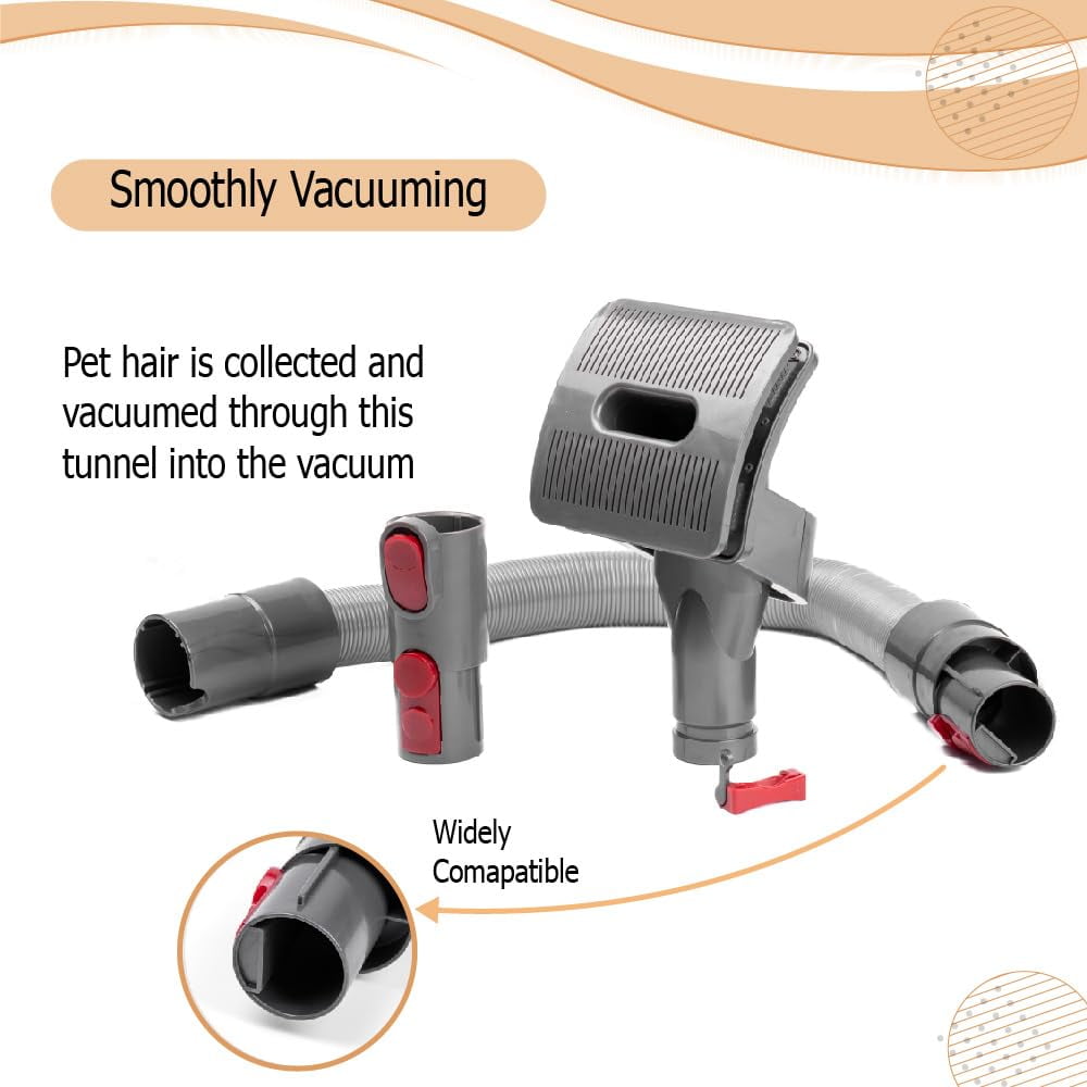 Pet Grooming Kit - Compatible with Dy*son V7, V8, V10, V11, V12, V15 (Vacuum Not Included) - Brush Hair Remover for Dogs and Cats, Deshedding Tools, Undercoat Fur - Mess free Shedding Comb Kit
