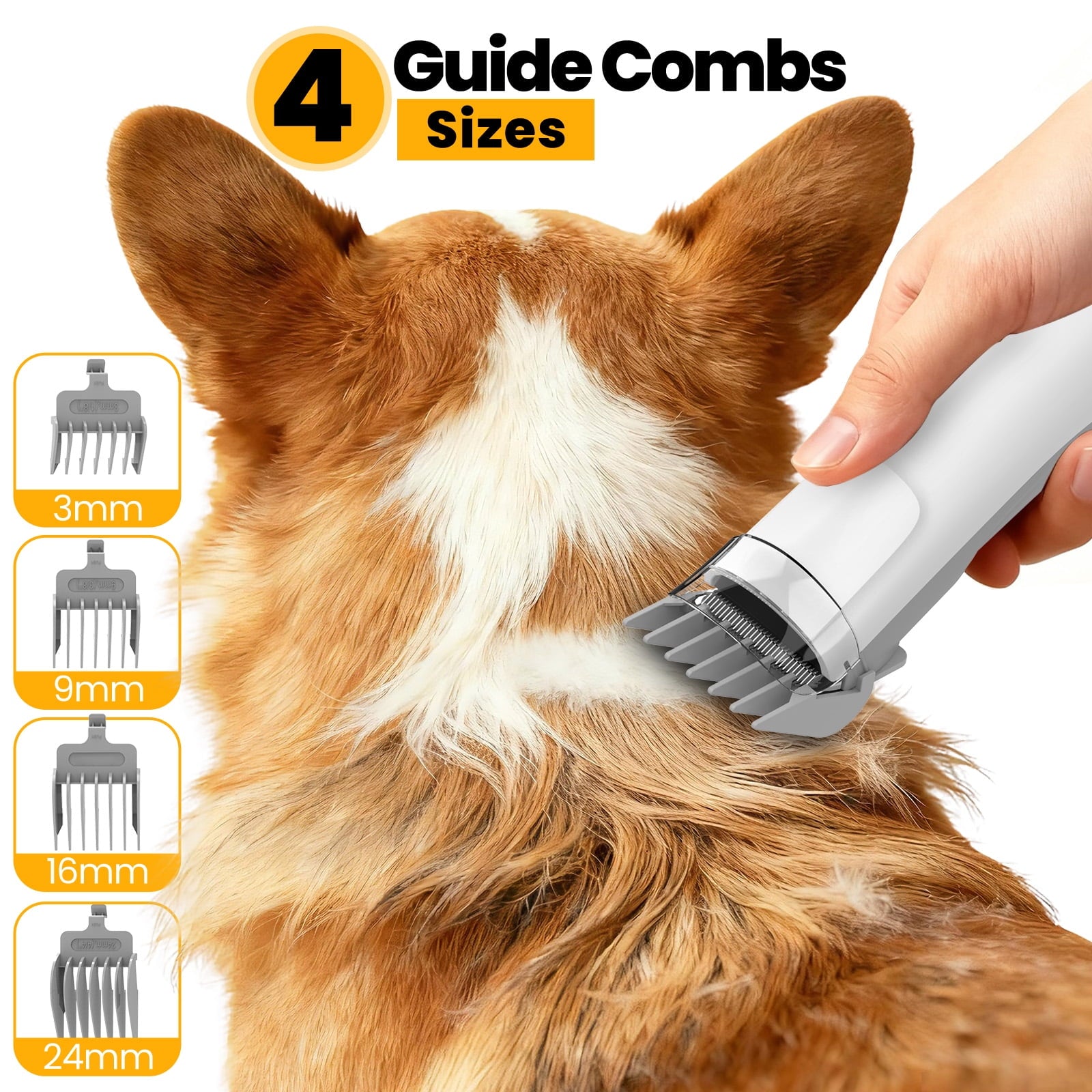 AIRROBO GP04 Dog Grooming Kit, 5 Grooming Tools, Pet Grooming Vacuum, Dog Clippers Kit, Low noise