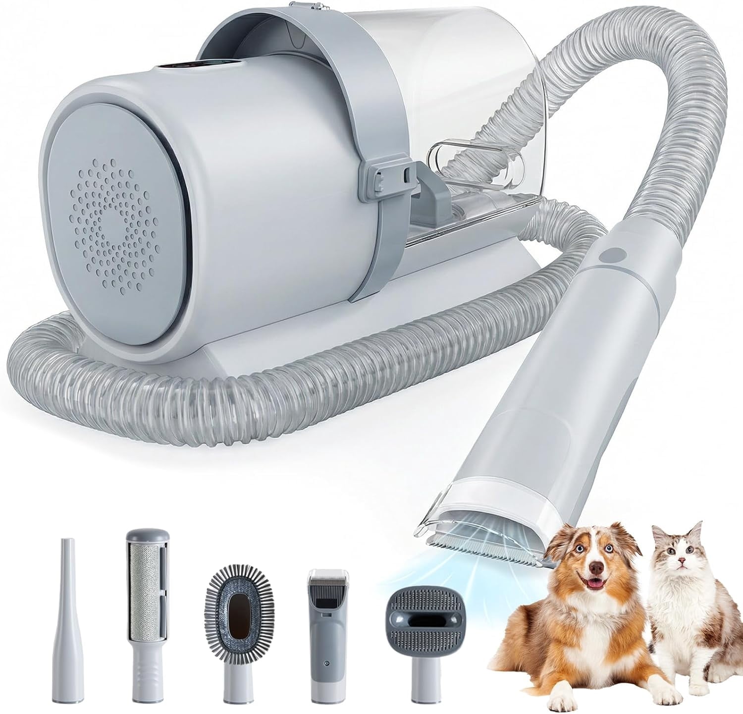 2.5L Cup Professional Pet Grooming Vacuum Kit, 3 Suction Modes and 5 Groomer Tools with Cordless Low Noise Dog Clippers for Cats, Other Animals Hair Trimmer