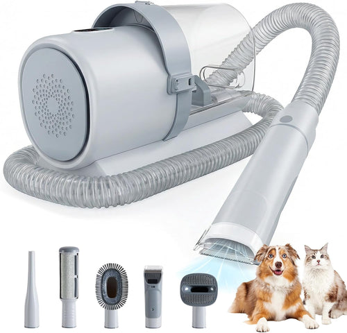2.5L Cup Professional Pet Grooming Vacuum Kit, 3 Suction Modes and 5 Groomer Tools with Cordless Low Noise Dog Clippers for Cats, Other Animals Hair Trimmer