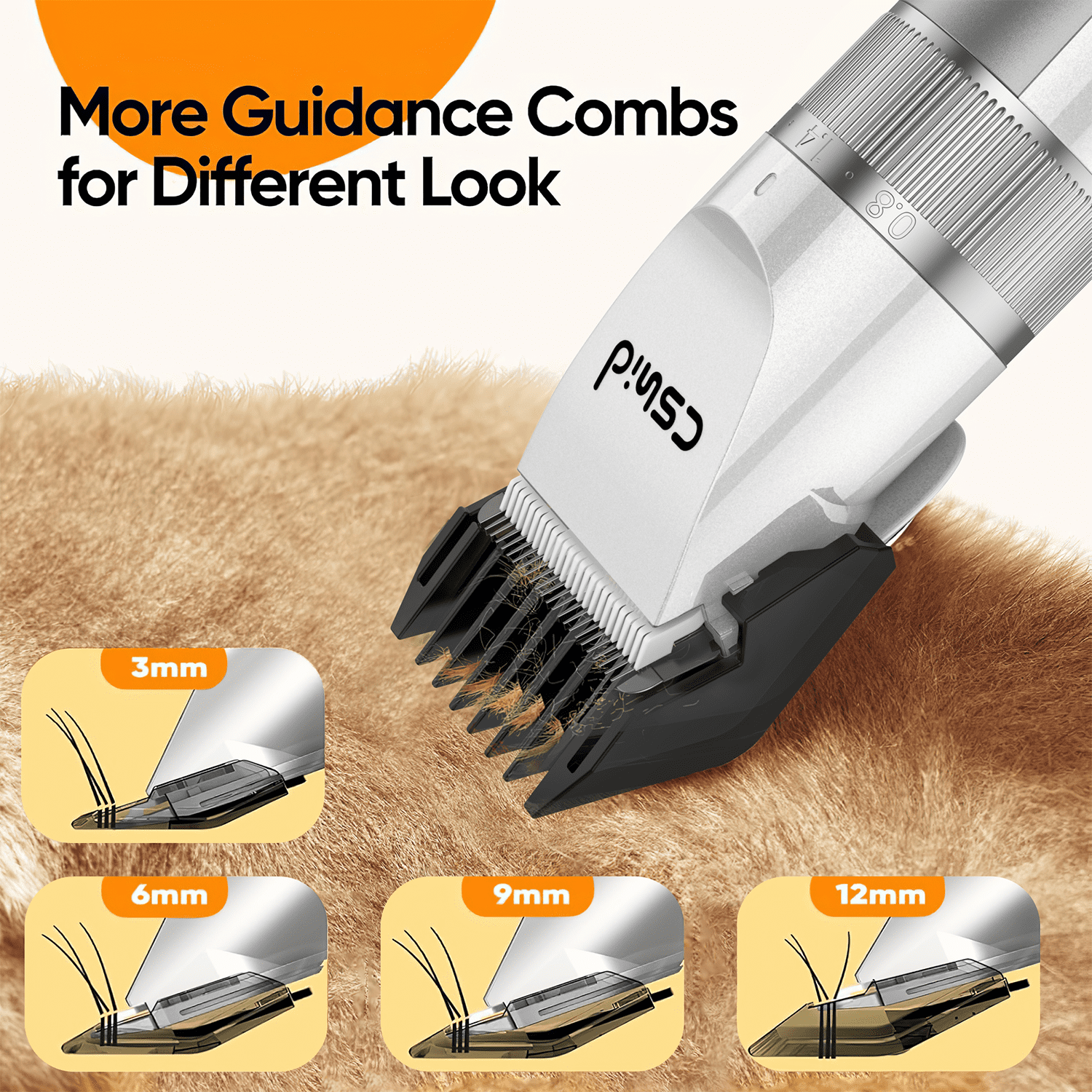Dog Clippers with Charging Base, Professional LED Display Dog Heavy Duty Grooming Kit, 4 Speed Low Noise High Power Rechargeable Cordless Pet Tools for Small Large Dogs Cats with Thick Coats, White