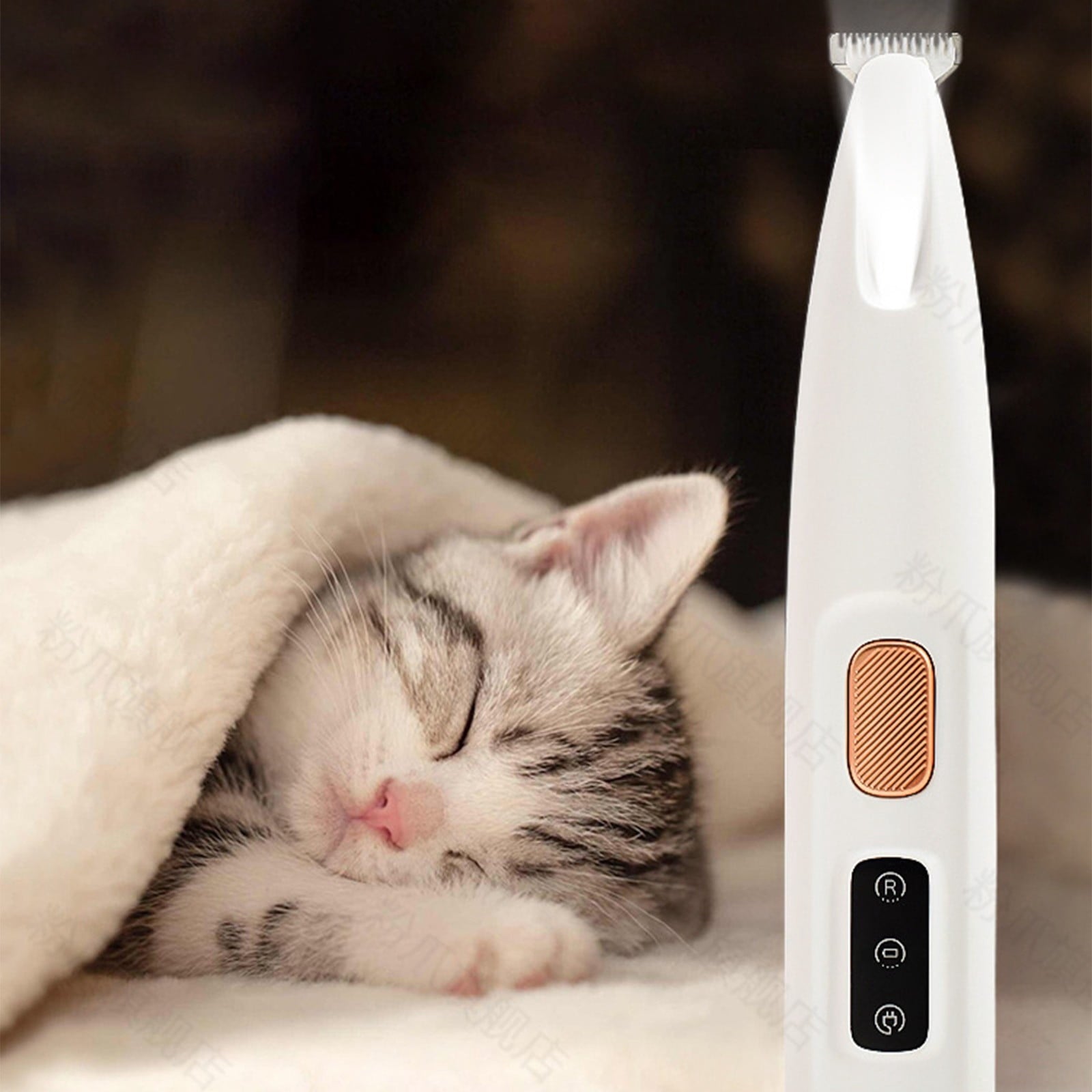 Barhoo Multifunctional Pet Grooming Trimmer Rechargeable Low Noise Hair Clipper with Led Light Precision Shaver for Dogs Cats Ears Face Paws Buttocks Cordless Electric Pet Grooming Kit Waterproof