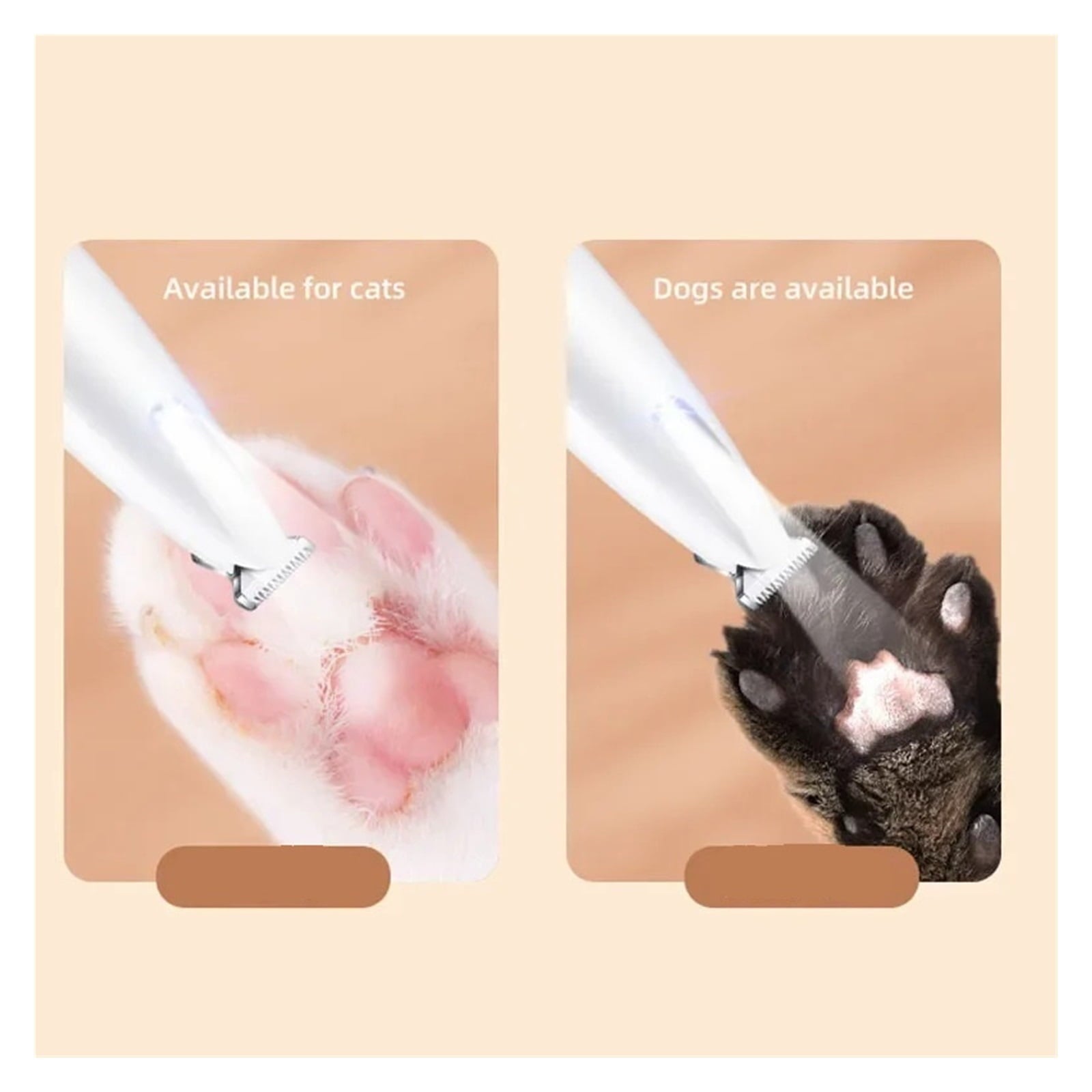 Dog Paw Trimmer Light Fully Waterproof Pet Hair Trimmer Display Dog Clippers for Grooming ,Low Noise Pet Groomig Kit