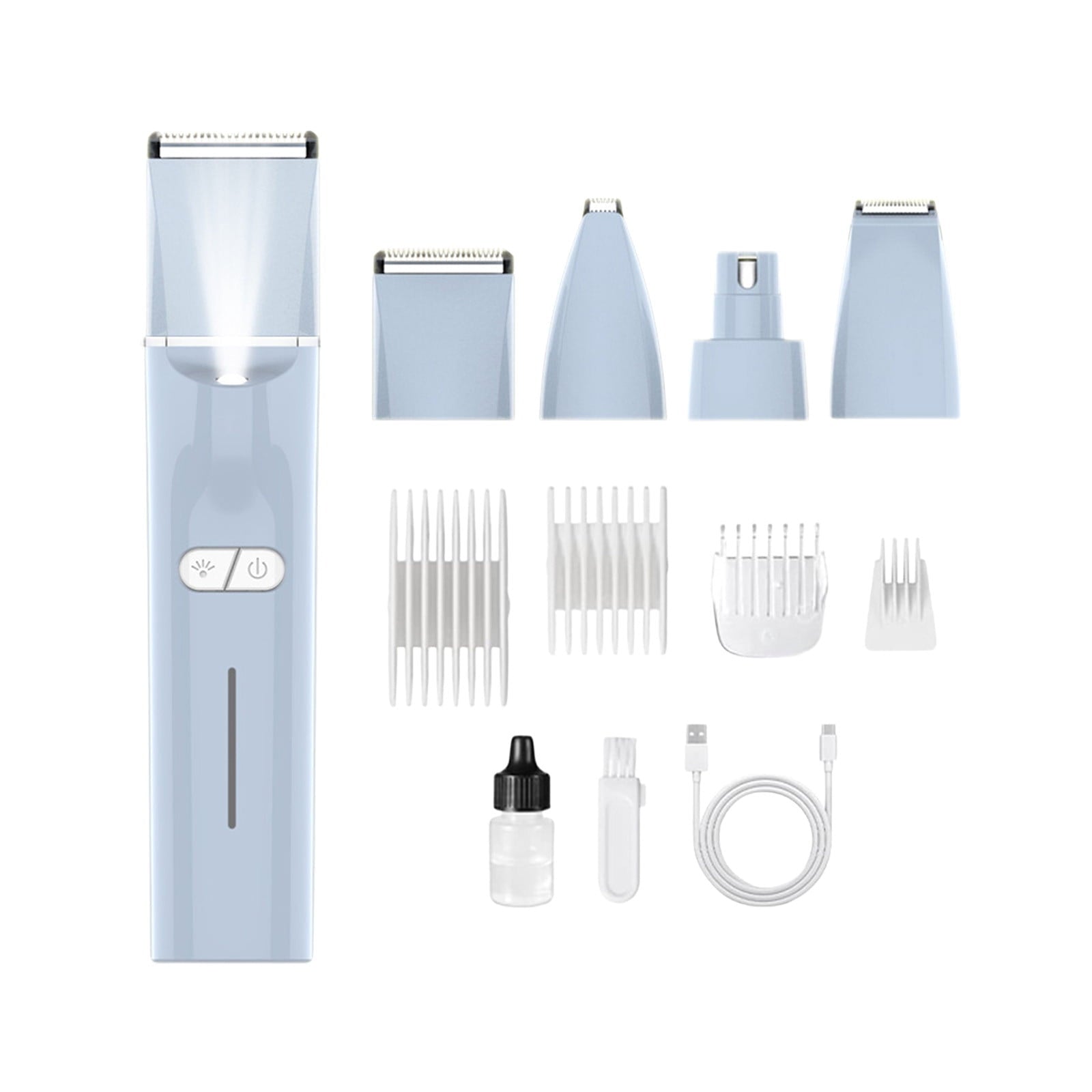 Chmadoxn 4-in-1 Pet Hair Clipper & Nail Grinder Set, Low Noise Cordless Dog Grooming Kit, USB Rechargeable Cat Shaver Washable Electrical Trimmer for Dogs Cats Paws