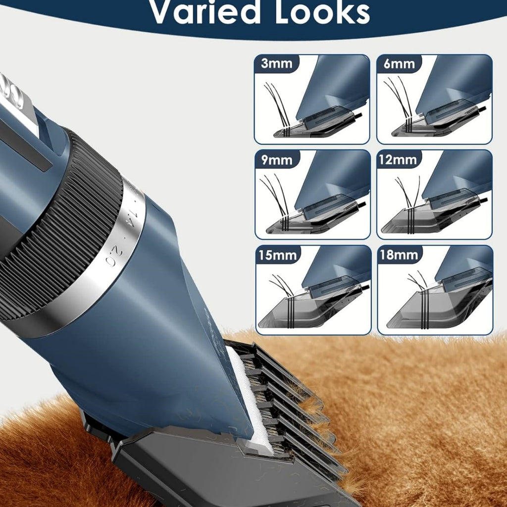 2-Speed Cordless Pet Shaver Grooming Kit for Cats, Small Dogs & Animals (Blue)