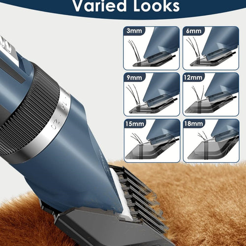 2-Speed Cordless Pet Shaver Grooming Kit for Cats, Small Dogs & Animals (Blue)