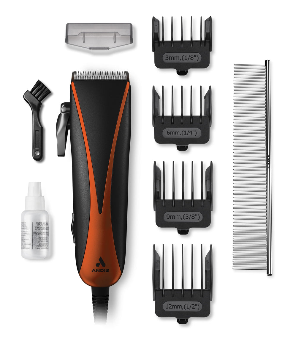 Andis EasyClip Starter Adjustable Clipper Kit for small animal (Dog & Cat), Orange