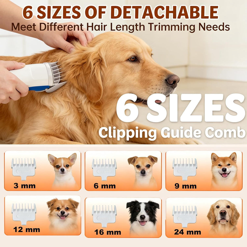10000Pa Strong Pet Vacuum for Shedding Grooming Kit with Hair Clippers & Shedding Brush, Dogs & Cats Hair Remover Vacuum with 2.5L Dust Cup, 3 Levels, 5 Grooming Tools，Low Noise, Blue