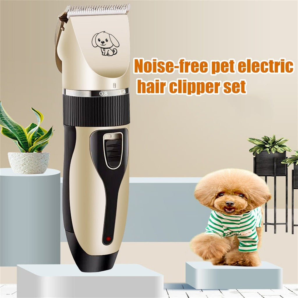 AUHomi Dog Grooming Kit Clippers, Low Noise, Rechargeable, Cordless, Pet Electric Shaver Cat and Dog, Electric Hair Clipper, Pet Professional Beauty Trim Set (Electric Clipper Set, Scissors, Comb)