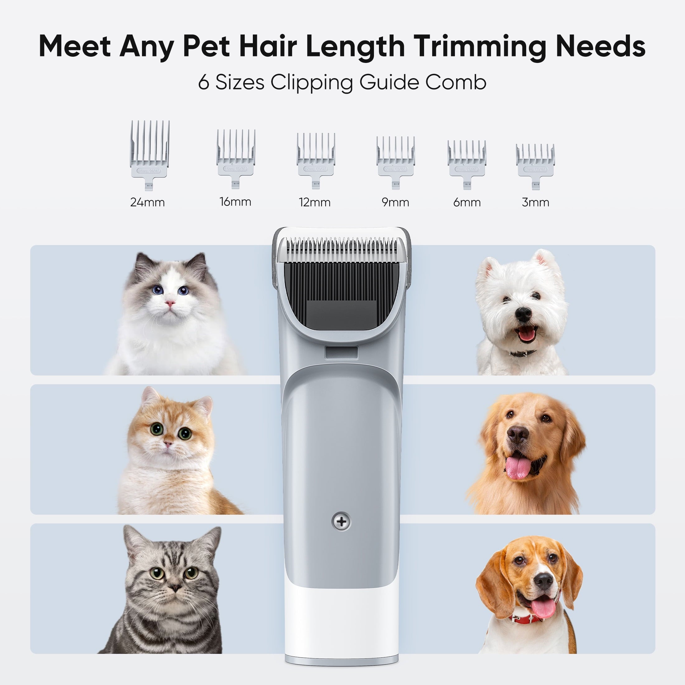MCQ 5 in 1 Dog Grooming Vacuum Kit: Electric Pet Trimmer Clipper with 2.5L Dust Box, Ultra-Quiet Operation