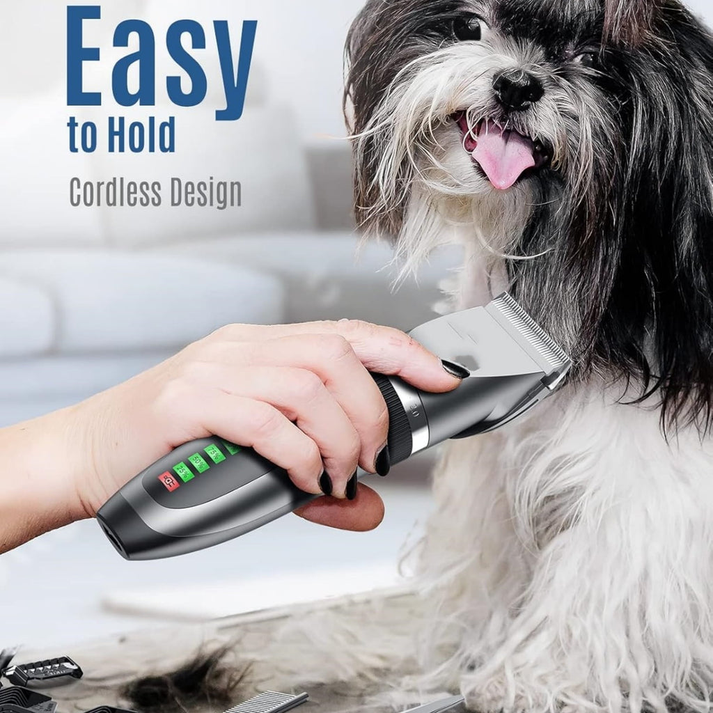 2 in 1 Pet Cat & Dog Grooming Kit - Quiet Cordless Dog Clippers & Paw Trimmer for Grooming Pet Hair
