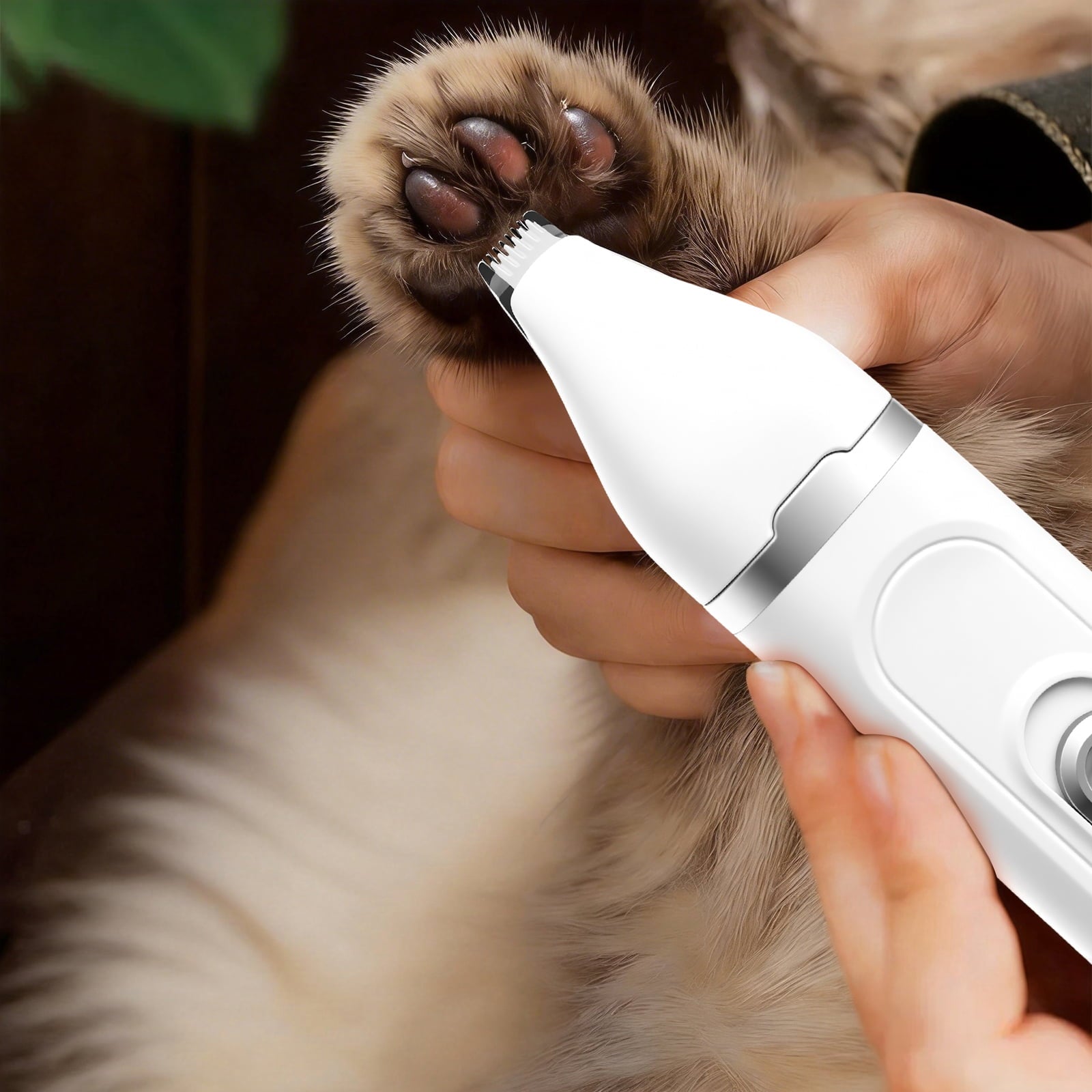 4 in 1 Portable&nbsp;Dog Grooming Kit 3 Speed Dog Hair Trimmer Nail Grinder with Durable LED Display USB Charging Waterproof Pet Grooming Supplies ABS White