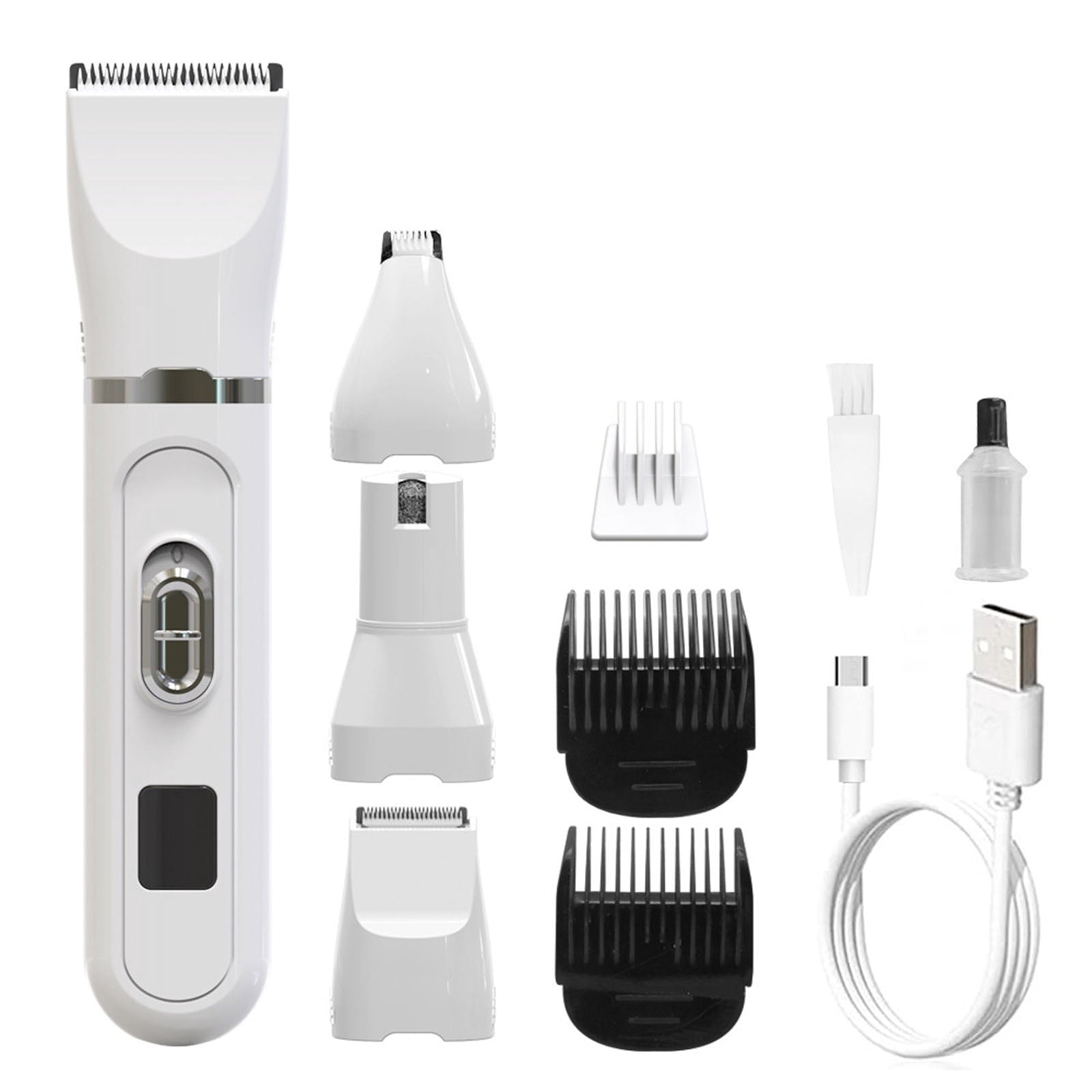 4 In 1 Pet Grooming Kit Cat Dog Hair Trimmer Clipper with Nail File and Safe