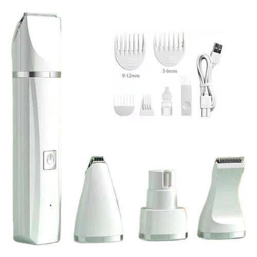 4-in-1 Pet Grooming Kit Rechargeable Dog & Cat Clippers with Ceramic , Paw Trimmer, Nail Grinder & Detail Trimmer, Low Noise Quiet Cordless Home Grooming Tool