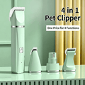 4-in-1 Quiet Pet Hair Clipper Grooming Kit, Rechargeable Electric Trimmer for Dog & Cat Paw, Body, Nail Grinding & Curved Cutting