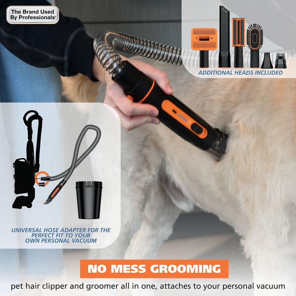 Wahl Dog Pet Groom and Vacuum Hose and Attachments, 2 Speeds, 14 Piece, Rechargeable Lithium 3026956
