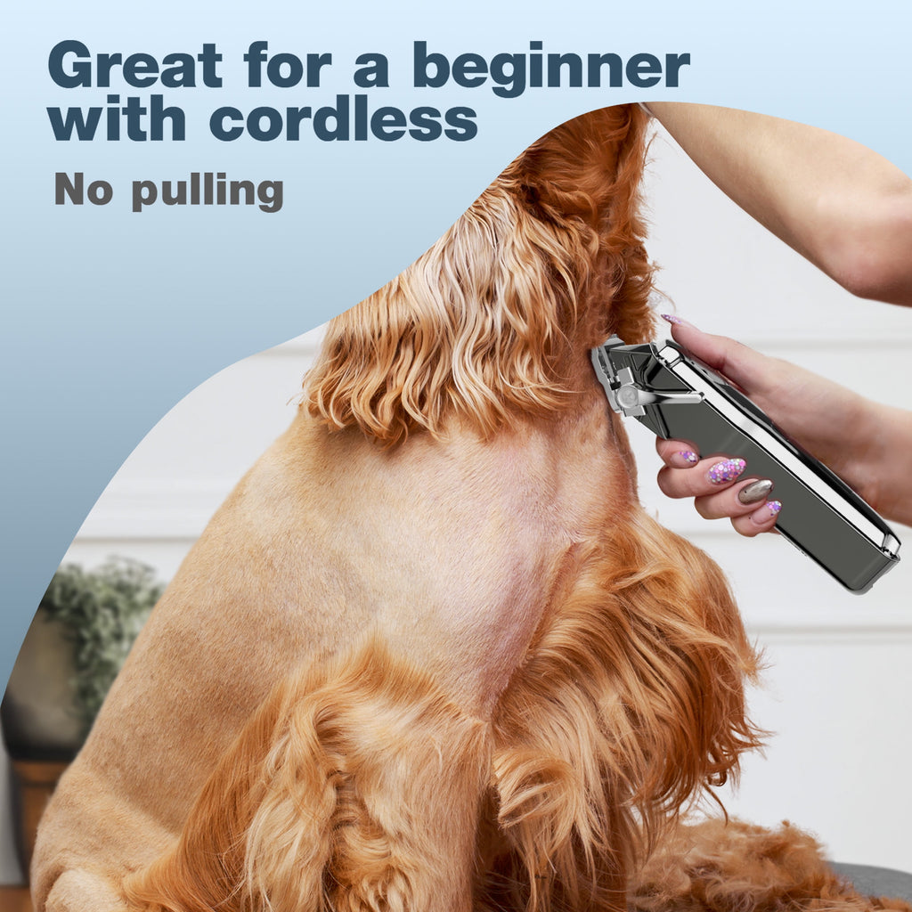 Oneisall RFC-676 Dog Clippers for Grooming, Low Noise 2000mAh Rechargeable Dog Grooming Clippers, Cordless Dog Shaver, IPX7 Waterproof Dog Grooming Kit with 6 Guide Combs