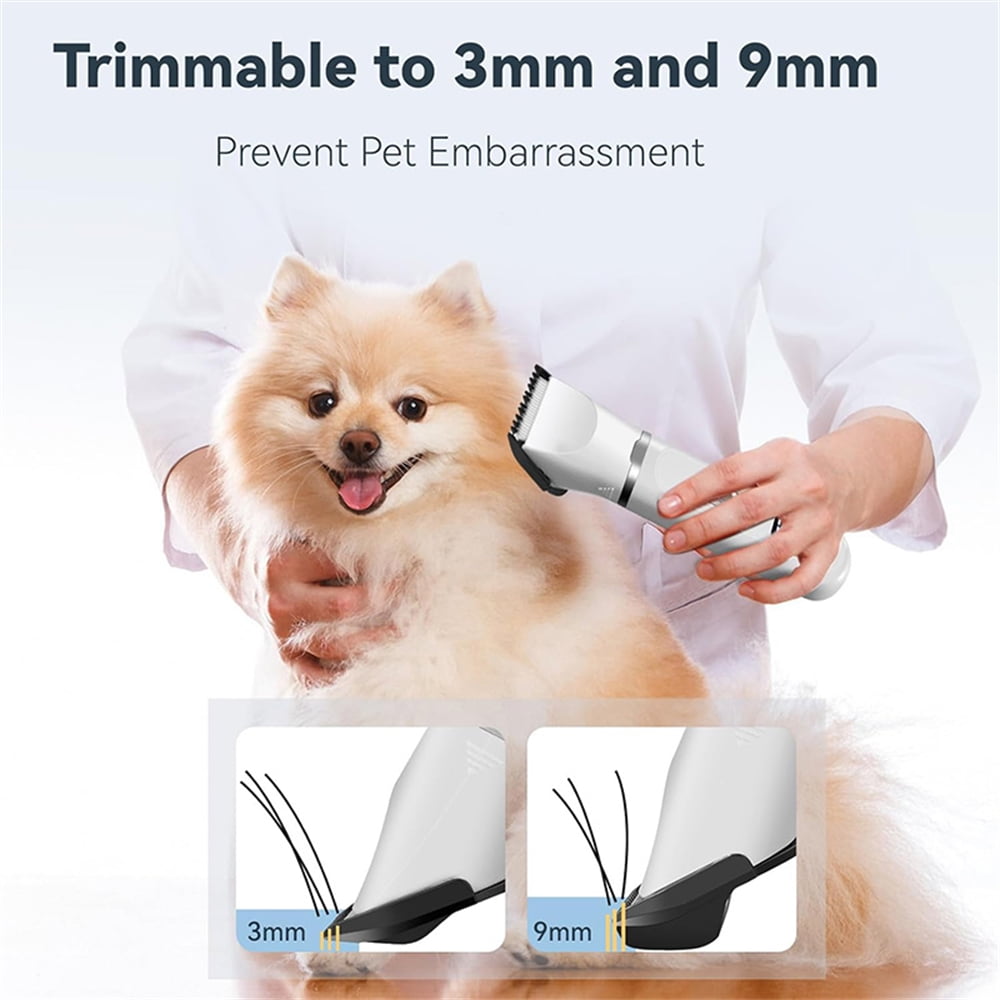 INTELIVE Dog Hair Clippers Grooming Kit, 4 in 1 Electric Trimmer, Low Noise Rechargeable Cordless Pet Hair Grooming with Nail Grinder for Cats Dogs Pets