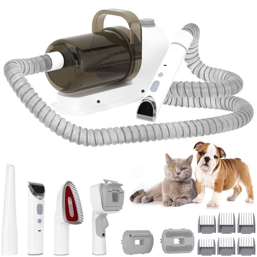 5 In 1 Pet Grooming Kit Vacuum Suction Professional Pet Hair Clipper, 1.5L Grooming Tools for Dogs Cats Pets, Dog Vacuum Brush for Shedding Grooming