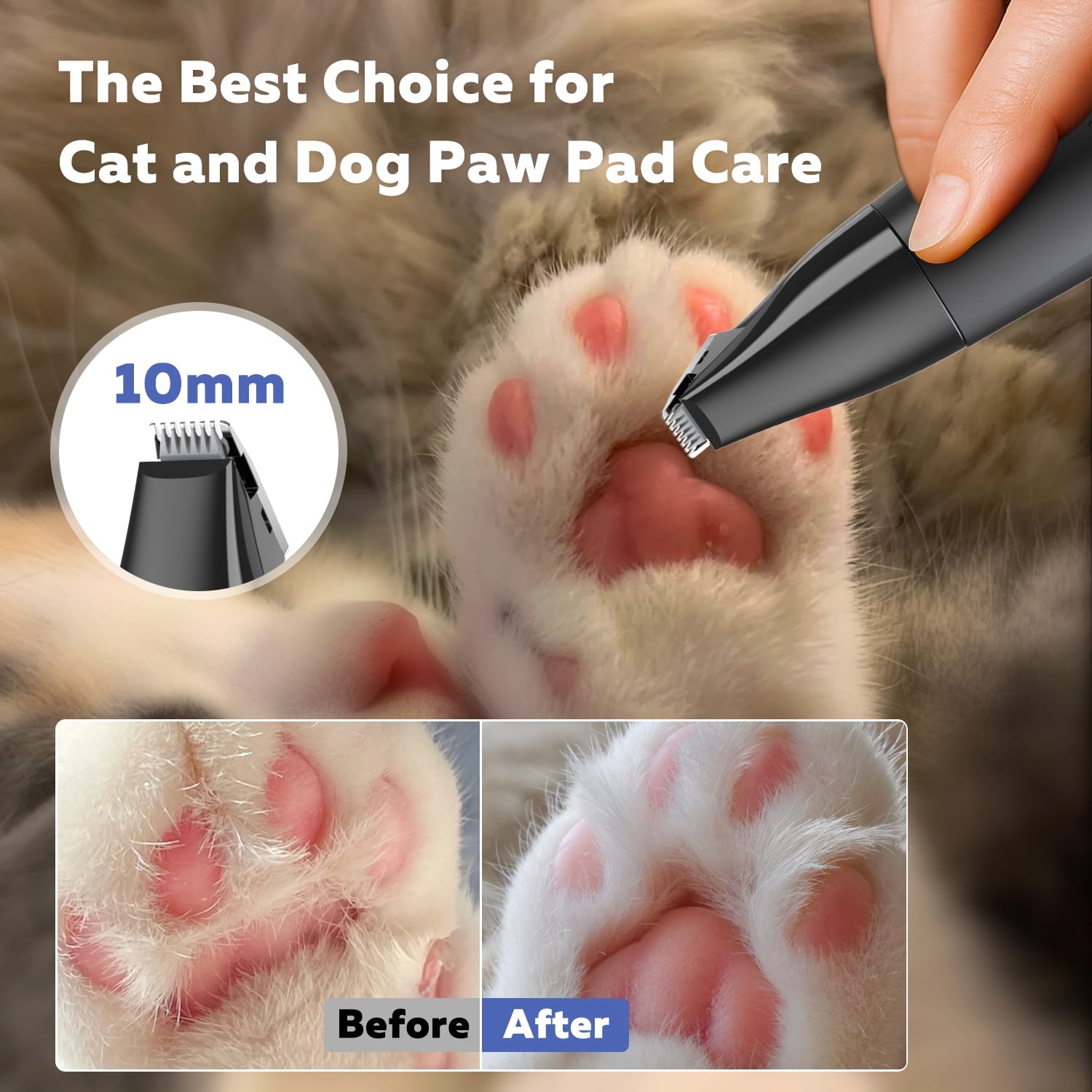 Dog Clippers with LED Display, Cordless 4-in-1 Pet Grooming Tool for Dogs Cats, Low-Noise Hair Trimmer with Nail Grinder Attachment, Rechargeable
