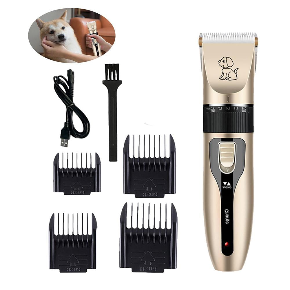 QHUDLV Dog Grooming Kit Clippers,Dog Shaver Clippers,Pet Hair Thick Coats Clippers Trimmers Set,Low Noise Rechargeable Cordless Electric Quiet Hair Clippers Set for Dogs Cats Pets B1R7