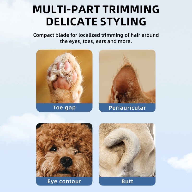 New Dog Paw Trimmer with LED Light Fully Waterproof Pet Hair Trimmer with LED Display Dog Clippers for Grooming 18mm Widen Blade