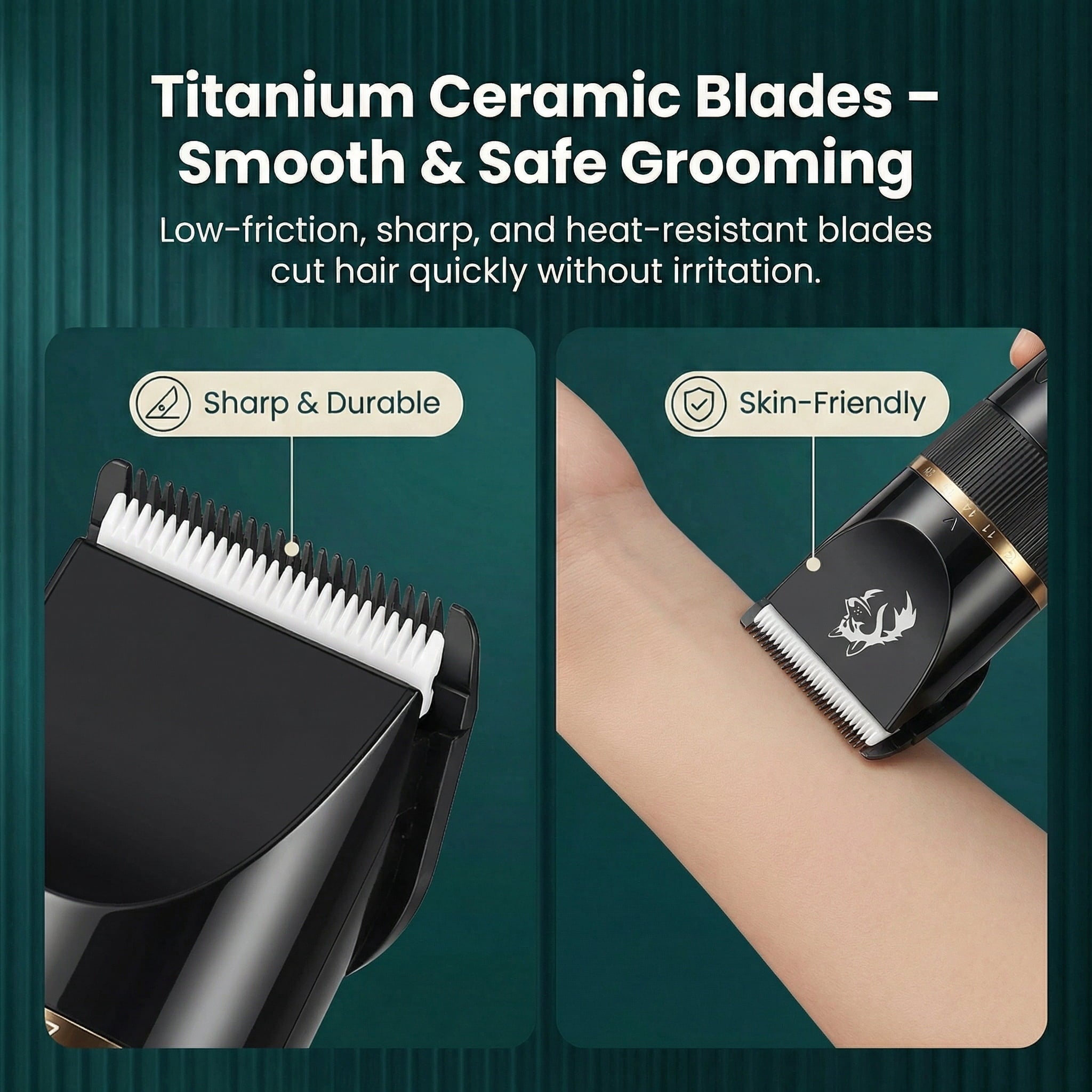 Zengdainm Pet Hair Clipper, Dog Grooming Kit with 4 Guard Combs &5-Speed Fine-Tuning, Professional Dog Shaver Trimmer for Thick-Coated Dogs & Cats