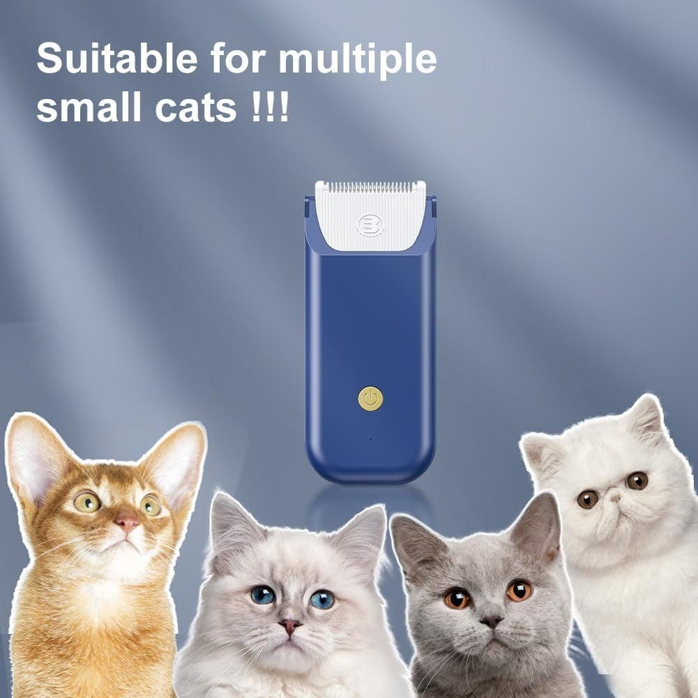 Electric Mini Cat Grooming Kit, Rechargeable Type C Pet Cat Clipper for Matted Fur Cordless, Lightweight Pet Shavers for Kitty/Puppy/Rabbits/Small Pets
