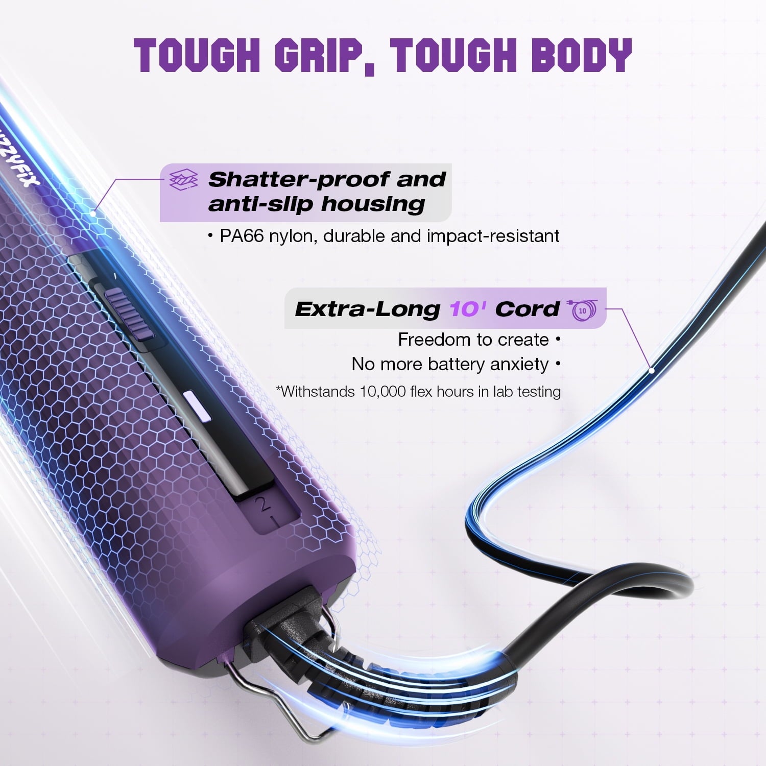 FuzzyFix AmpFix Professional 2-Speed Dog Grooming Clippers, Heavy-Duty Pet Trimmer Kit with 8 Metal Combs