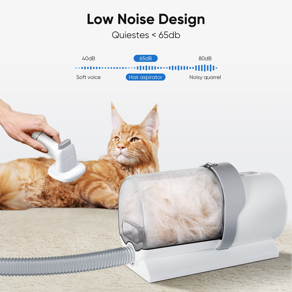 Sellary Dog Grooming Kit, Powerful Suction Pet Grooming Vacuum with 2.5 L Dust Cup, Low Noise,for Dogs Cats Pet Hair Cleaning,Grey