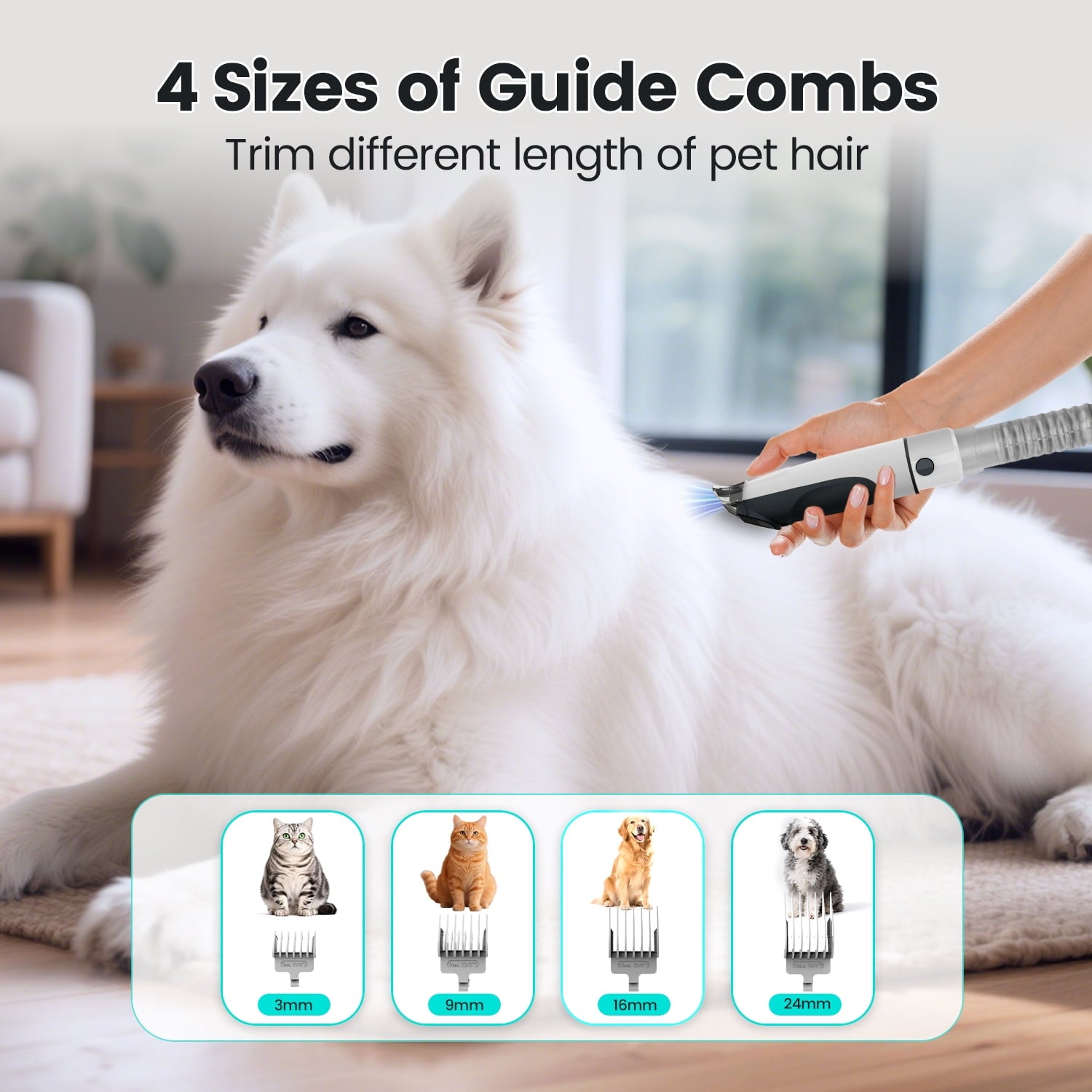 AIRROBO Dog Grooming Kit, 7in1  Dog Grooming Vacuum , 11000Pa Super Suction for Pet Hair,Grooming Vacuum for Shedding Grooming, Low Noise,