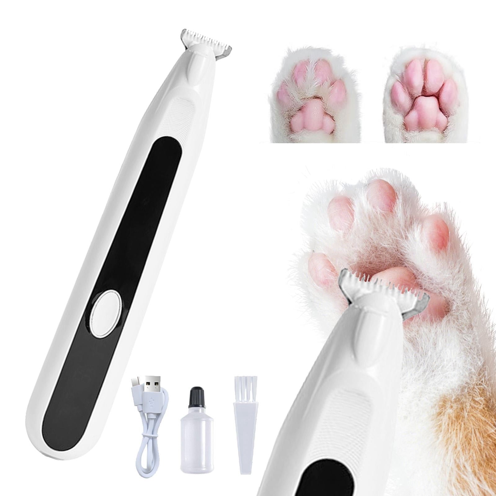 LGCASL Pet Grooming Kit, Small to Medium-Sized Pet Grooming Tools Dog Trimmer Pet Precision Trimmer for Cordless Dog Clipper Trimmer for Dogs Usb Rechargeable Noise Dog Grooming for Ears, White