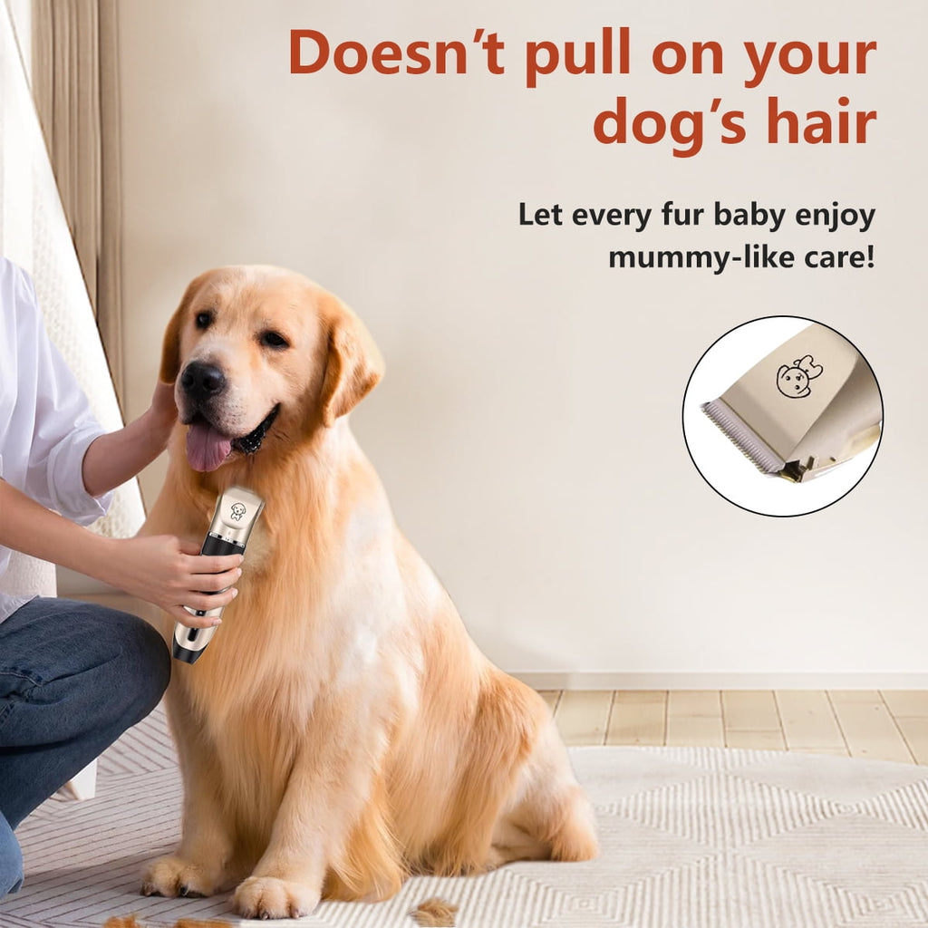 Syenll Dog Shaver Clippers, Low Noise Electric Hair Clipper Set Cordless Dog Grooming Kit for Dogs Cats Pet
