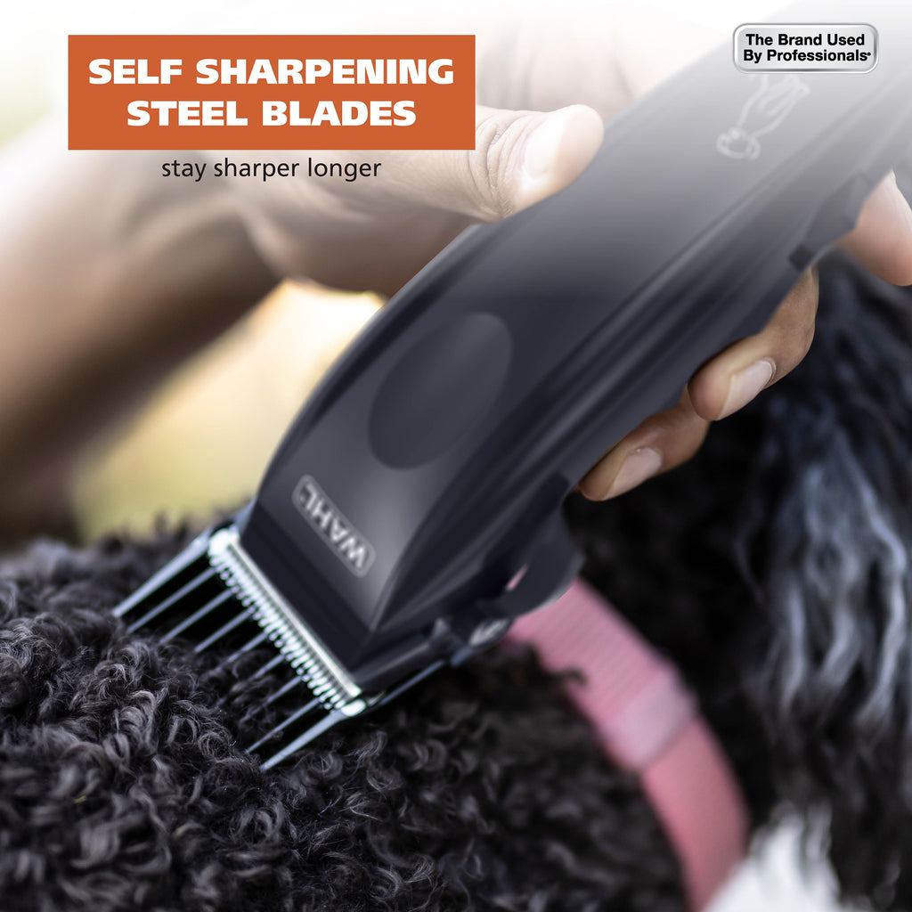 Wahl Basic Series Touch up Corded Pet Clipper, 10 Piece Dog Grooming Kit Black - 9653-1101
