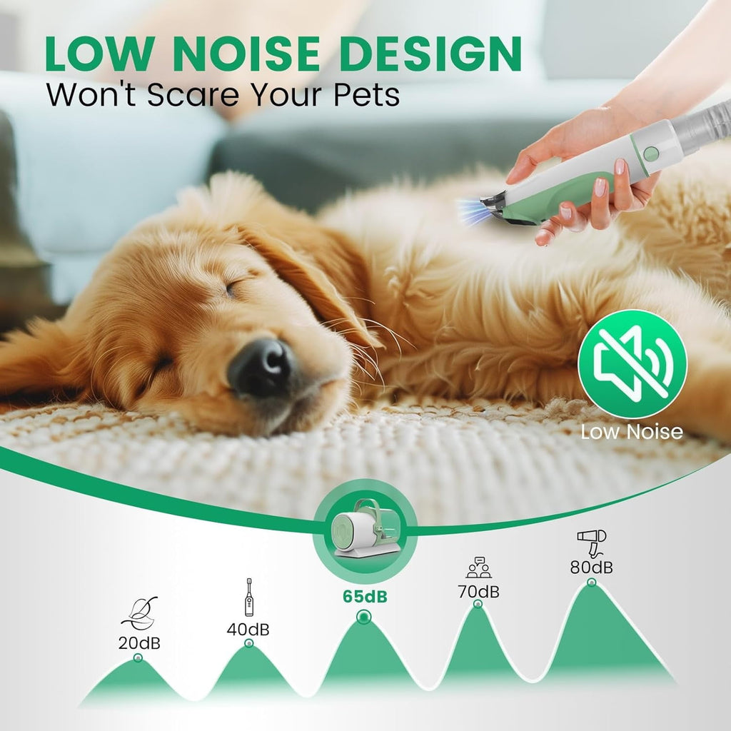 "Dog Grooming Vacuum, Pet Grooming Kit with Clipper Nail Trimmer Grinder, 2.5L Dust Cup 7 Grooming Tools 11000Pa Dog Hair Vacuum for Shedding Grooming, Home Cleaning, PG50 Plus "