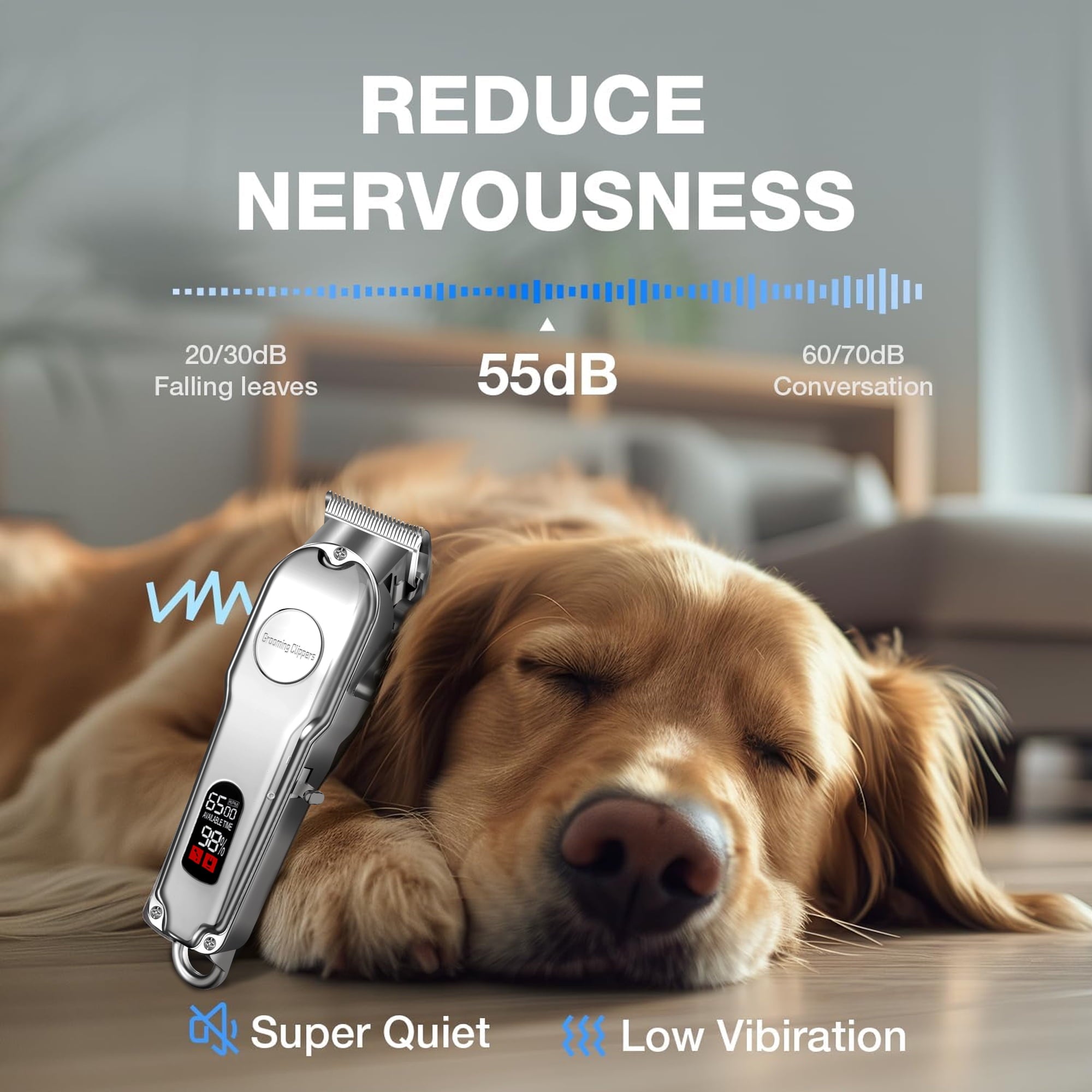VANECL Professional Dog Grooming kit,Cordless Dog Clippers for Grooming Thick Coats,Pet Hair Trimmer for Dogs Cats,All Metal Design with two Metal Blade