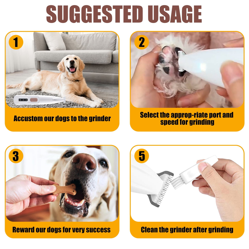 Audessy Electric Clipper for Dogs and Cats, Pet Hair Clipper with LED Light, Multifunctional Electric Pet Clipper Kit, for Grooming Pet Hair Around Paws, Eyes, Face and Rump