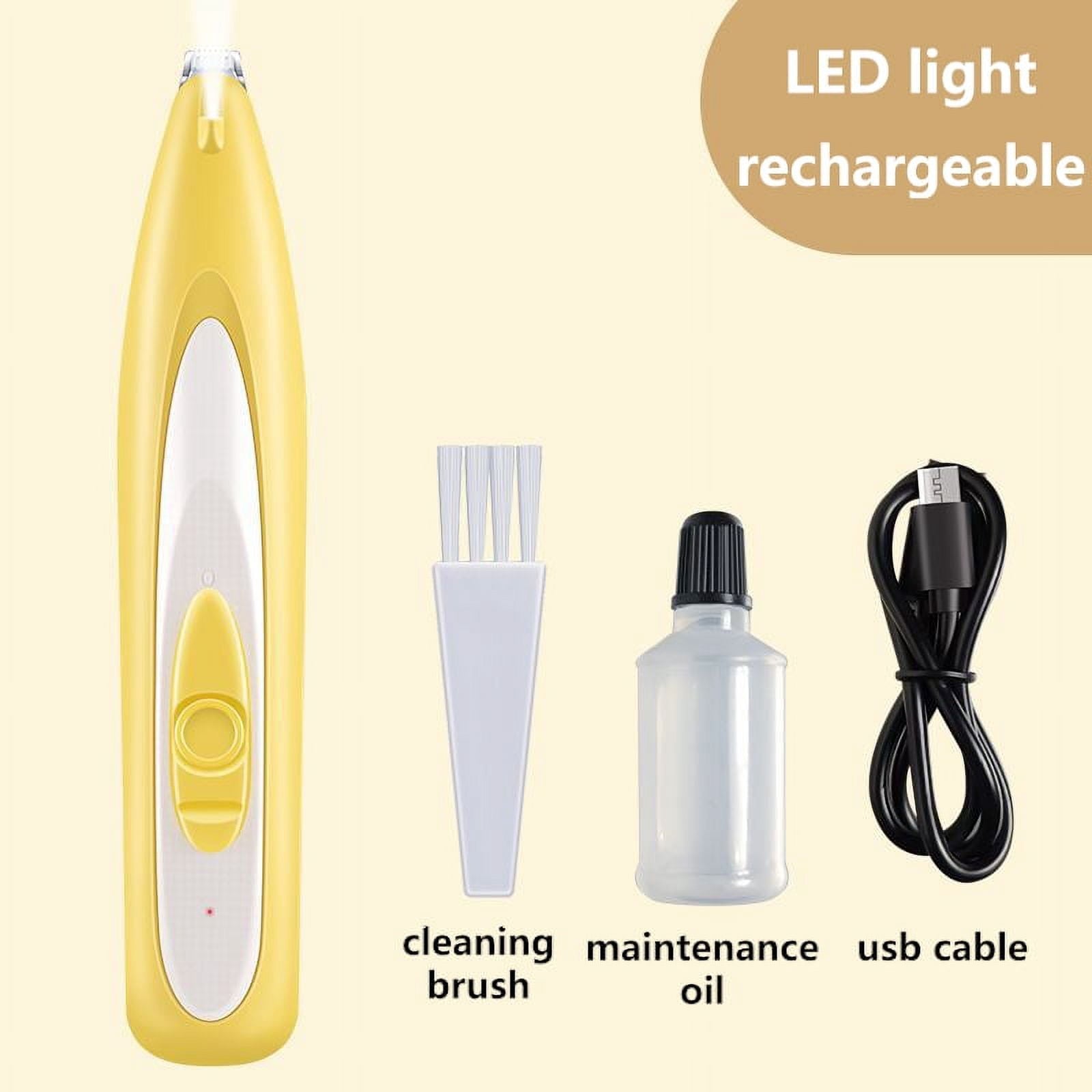 Janrevotw Pet Hair Clipper With Led Light, Professional Pet Hair Clipper For Dogs And Cats, Usb Charging, Electric Hair Clipper For Hair Around Face, Eyes, Ears, Paws