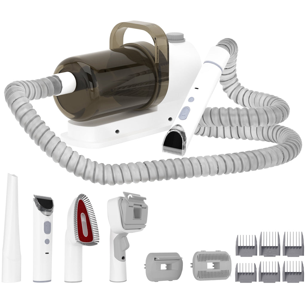 5 In 1 Pet Grooming Kit Vacuum Suction Professional Pet Hair Clipper, 1.5L Grooming Tools for Dogs Cats Pets, Dog Vacuum Brush for Shedding Grooming