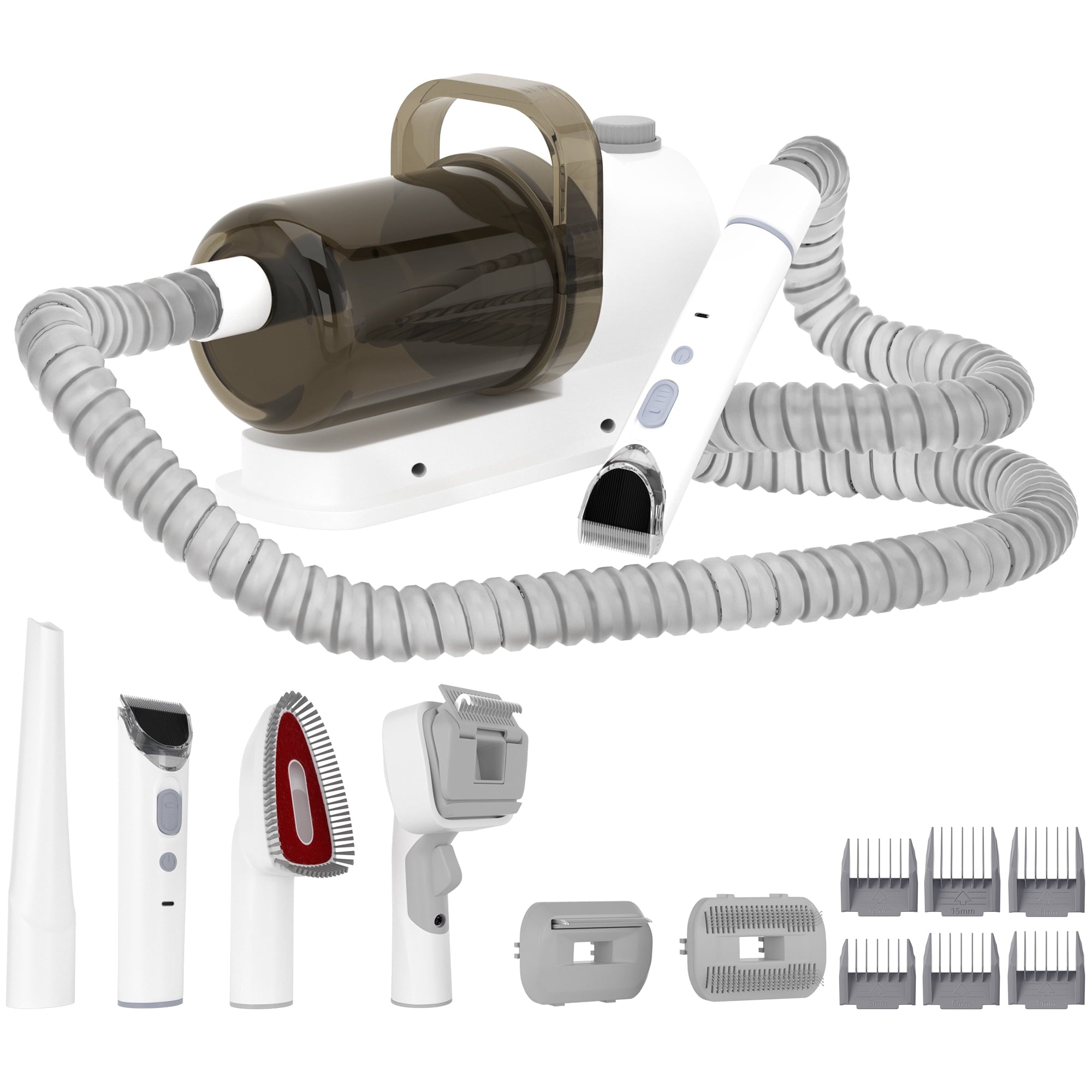 5 In 1 Pet Grooming Kit Vacuum Suction Professional Pet Hair Clipper, 1.5L Grooming Tools for Dogs Cats Pets, Dog Vacuum Brush for Shedding Grooming